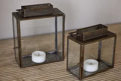 Desk Accessories|Lanterns^Nkuku Obi Mini Table Lantern - Antique Brass