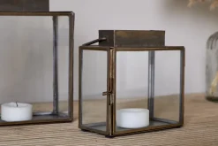 Desk Accessories|Lanterns^Nkuku Obi Mini Table Lantern - Antique Brass