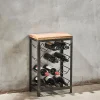 Kitchen Storage|Hallway & Bootroom^Nkuku Obra Industrial Wine Rack - Mango Wood & Iron - Small