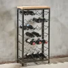 Kitchen Storage|Hallway & Bootroom^Nkuku Obra Industrial Wine Rack - Mango Wood & Iron - Large