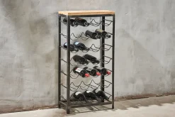 Kitchen Storage|Hallway & Bootroom^Nkuku Obra Industrial Wine Rack - Mango Wood & Iron - Large