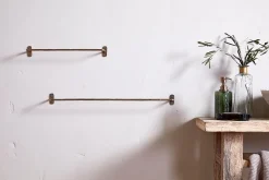 Bathroom Accessories|Hooks & Rails^Nkuku Olani Bathroom Hanging Rail - Antique Brass