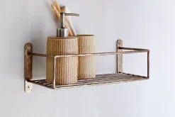 Bathroom Accessories|Storage & Shelving^Nkuku Olani Bathroom Shelf - Antique Brass