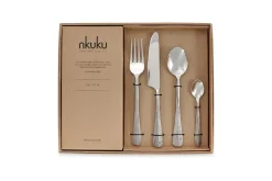 Cutlery|Cutlery^Nkuku Osko Cutlery Set - (Set of 16) Brushed Silver