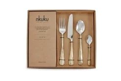 Cutlery|Cutlery^Nkuku Osko Cutlery Set - (Set of 16) Brushed Gold