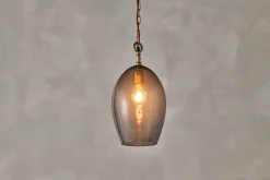 Statement Lighting|Pendant Lighting^Nkuku Otoro Recycled Glass Pendant - - Small Oval Smoke
