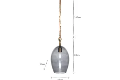 Statement Lighting|Pendant Lighting^Nkuku Otoro Recycled Glass Pendant - - Small Oval Smoke
