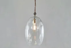 Pendant Lighting^Nkuku Otoro Recycled Glass Pendant - Clear - Large Oval Clear Glass