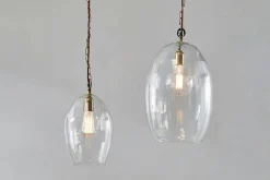Pendant Lighting^Nkuku Otoro Recycled Glass Pendant - Clear - Large Oval Clear Glass