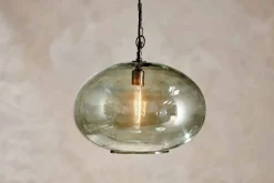 Pendant Lighting^Nkuku Otoro Recycled Glass Pendant - - Large Round Green