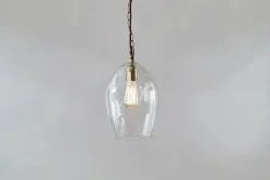 Pendant Lighting^Nkuku Otoro Recycled Glass Pendant - Clear - Small Oval Clear Glass