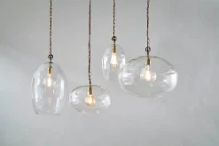 Pendant Lighting^Nkuku Otoro Recycled Glass Pendant - Clear - Small Oval Clear Glass
