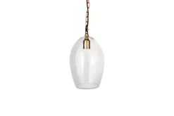 Pendant Lighting^Nkuku Otoro Recycled Glass Pendant - Clear - Small Oval Clear Glass