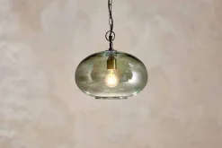 Pendant Lighting^Nkuku Otoro Recycled Glass Pendant - - Small Round Green