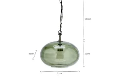 Pendant Lighting^Nkuku Otoro Recycled Glass Pendant - - Small Round Green