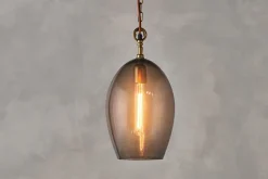 Statement Lighting|Pendant Lighting^Nkuku Otoro Recycled Glass Pendant - - Large Oval Smoke