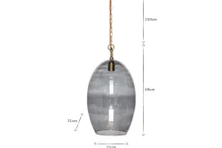 Statement Lighting|Pendant Lighting^Nkuku Otoro Recycled Glass Pendant - - Large Oval Smoke