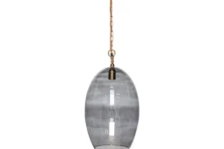 Statement Lighting|Pendant Lighting^Nkuku Otoro Recycled Glass Pendant - - Large Oval Smoke