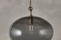 Statement Lighting|Pendant Lighting^Nkuku Otoro Recycled Glass Pendant - - Large Round Smoke