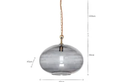 Statement Lighting|Pendant Lighting^Nkuku Otoro Recycled Glass Pendant - - Large Round Smoke