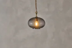Statement Lighting|Pendant Lighting^Nkuku Otoro Recycled Glass Pendant - - Small Round Smoke