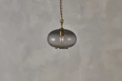 Statement Lighting|Pendant Lighting^Nkuku Otoro Recycled Glass Pendant - - Small Round Smoke