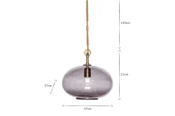Statement Lighting|Pendant Lighting^Nkuku Otoro Recycled Glass Pendant - - Small Round Smoke