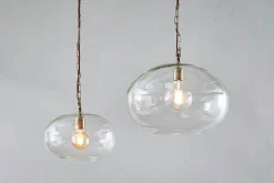 Pendant Lighting^Nkuku Otoro Recycled Glass Pendant - Clear - Small Round Clear Glass