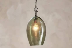 Pendant Lighting^Nkuku Otoro Recycled Glass Pendant - - Large Oval Green