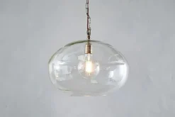 Pendant Lighting^Nkuku Otoro Recycled Glass Pendant - Clear - Large Round Clear Glass