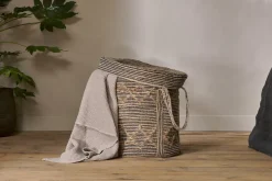 Baskets|Laundry Baskets^Nkuku Padla Cotton & Jute Laundry Basket - Black & Natural