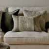 Bedroom Textiles|Cushions^Nkuku Paduna Jute & Cotton Cushion Cover - Soft Blue & Brown
