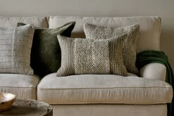 Bedroom Textiles|Cushions^Nkuku Paduna Jute & Cotton Cushion Cover - Soft Blue & Brown