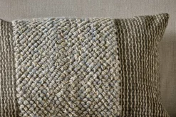Bedroom Textiles|Cushions^Nkuku Paduna Jute & Cotton Cushion Cover - Soft Blue & Brown