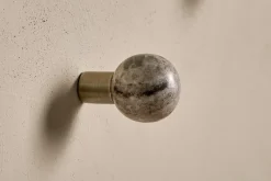 Hooks & Rails|Hooks & Rails^Nkuku Paladi Marble & Iron Round Hook - Grey