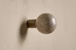Hooks & Rails|Hooks & Rails^Nkuku Paladi Marble & Iron Round Hook - Grey