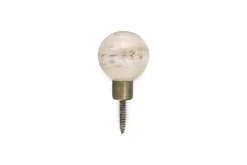 Hooks & Rails|Hooks & Rails^Nkuku Paladi Marble & Iron Round Hook - Grey