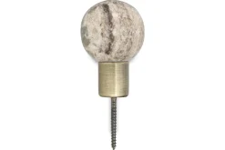 Hooks & Rails|Hooks & Rails^Nkuku Paladi Marble & Iron Round Hook - Grey