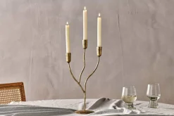 Decorative Home Accessories|Candle Holders^Nkuku Palani Candelabra - Antique Brass - Small