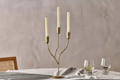 Decorative Home Accessories|Candle Holders^Nkuku Palani Candelabra - Antique Brass - Small