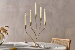 Decorative Home Accessories|Candle Holders^Nkuku Palani Statement Candelabra - Antique Brass - Large