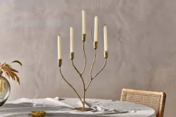 Decorative Home Accessories|Candle Holders^Nkuku Palani Statement Candelabra - Antique Brass - Large