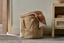 Baskets|Laundry Baskets^Nkuku Pallu Braided Jute Laundry Basket
