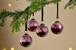 Baubles & Tree Decorations|Winter Berries^Nkuku Pannee Round Baubles - Ruby (Set of 4)
