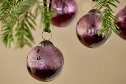 Baubles & Tree Decorations|Winter Berries^Nkuku Pannee Round Baubles - Ruby (Set of 4)