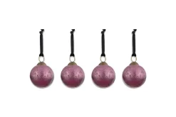 Baubles & Tree Decorations|Winter Berries^Nkuku Pannee Round Baubles - Ruby (Set of 4)