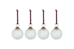 Baubles & Tree Decorations^Nkuku Patta Baubles - - (Set of 4) Clear