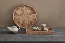 Decorative Home Accessories|Garden Décor^Nkuku Pawi Mango Wood Tray Rectangle