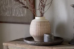 Vases|Decorative Pots & Vases^Nkuku Perola Reactive Glaze Decorative Vase - Natural & Rust