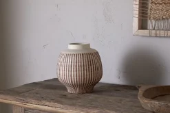 Vases|Decorative Pots & Vases^Nkuku Perola Reactive Glaze Decorative Vase - Natural & Rust